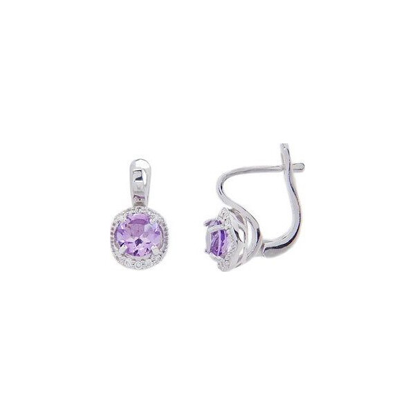 

Серьги из серебра с аметистами и куб. циркониями (145456)
