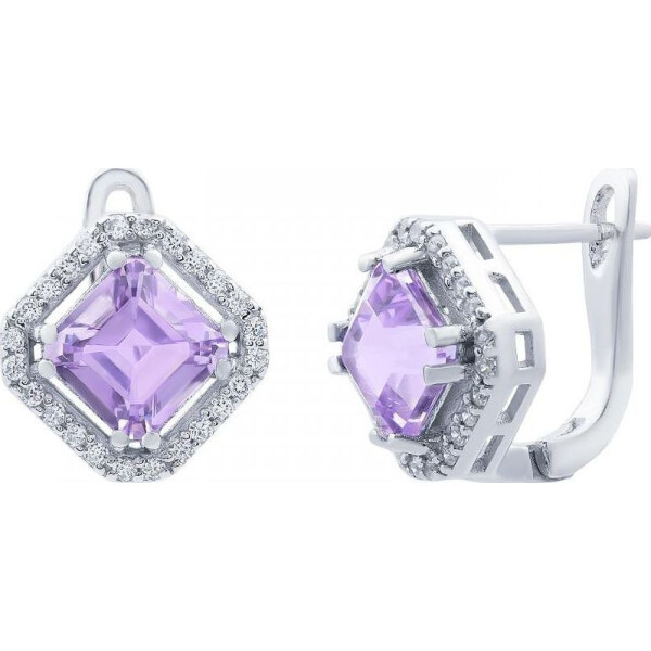 

Серьги из серебра с аметистами и куб. циркониями (146154)
