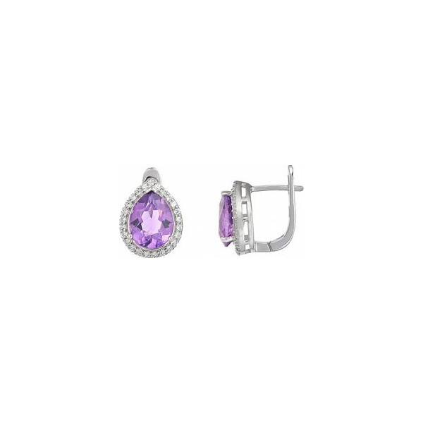 

Серьги из серебра с аметистами и куб. циркониями (146656)