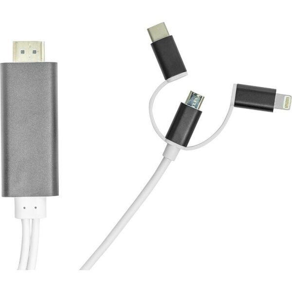 

Кабель PowerPlant HDMI (M) - Lightning, Type-C, mirco USB, 1 м (CA911912)