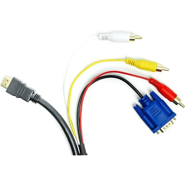 

Кабель PowerPlant HDMI (M) - VGA (M) / 3*RCA (M), 1080p, 1м (CA912018)
