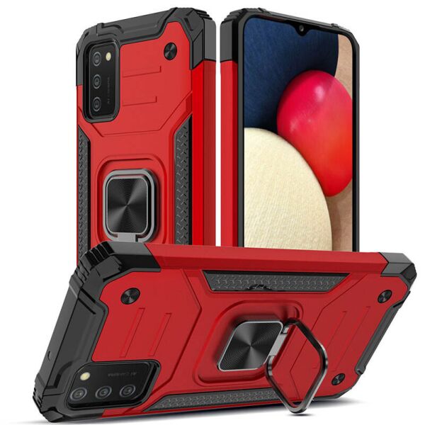 

Ударопрочный чехол Union Ring for Magnet для Samsung Galaxy A02s Красный