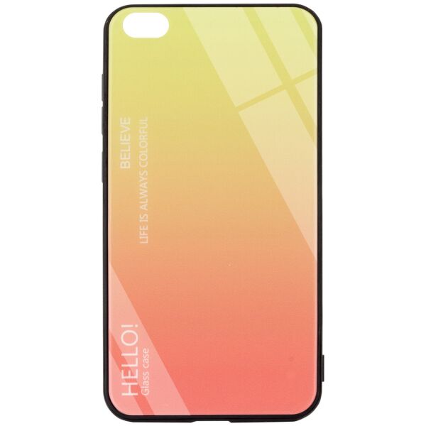 

TPU+Glass чехол Gradient HELLO для Xiaomi Redmi Go Розовый