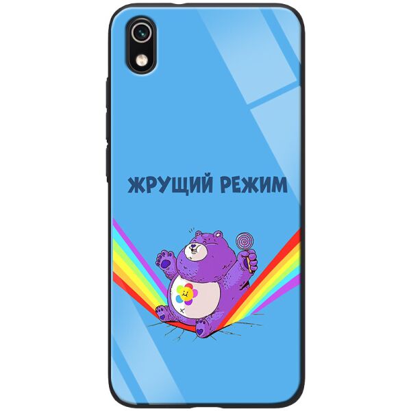 

TPU+Glass чехол ForFun для Xiaomi Redmi 7A Жрущий режим / Синий