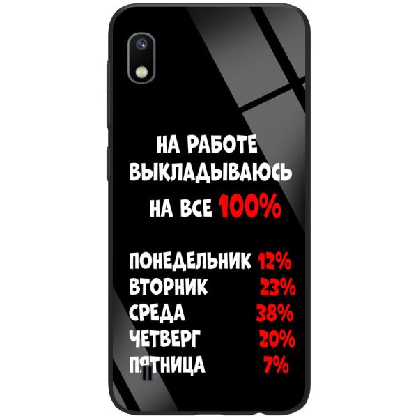 

TPU+Glass чехол ForFun для Samsung Galaxy A10 (A105F) На работе / Черный
