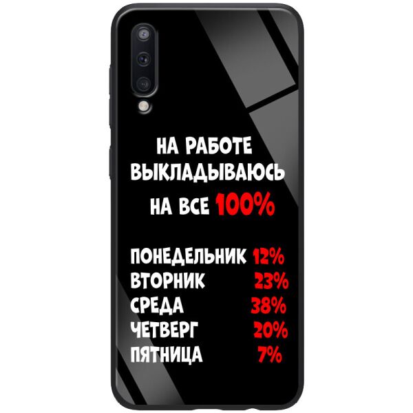 

TPU+Glass чехол ForFun для Samsung Galaxy A70 (A705F) На работе / Черный