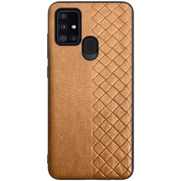 

Кожаная накладка WeaveSide (PU) для Samsung Galaxy A21s Коричневый