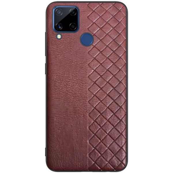 

Кожаная накладка WeaveSide (PU) для Realme C15 / C12 Темно-коричневый