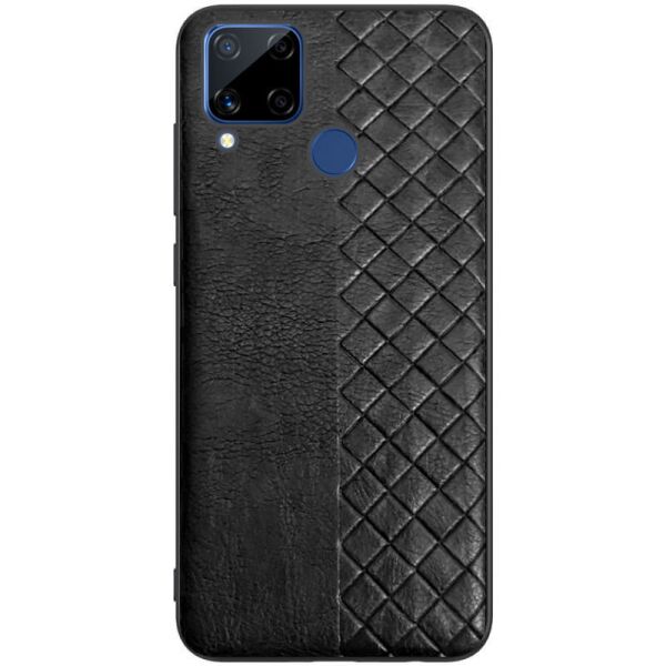 

Кожаная накладка WeaveSide (PU) для Realme C15 / C12 Черный