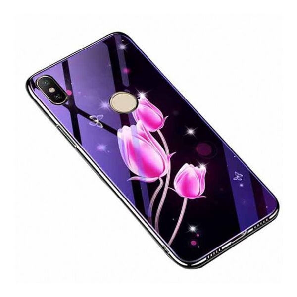 

TPU+Glass чехол Fantasy с глянцевыми торцами для Xiaomi Redmi Note 6 Pro Тюльпаны