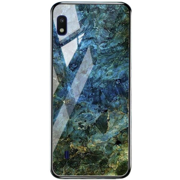 

TPU+Glass чехол Luxury Marble для Samsung Galaxy A10 (A105F) Морская волна / Голубой