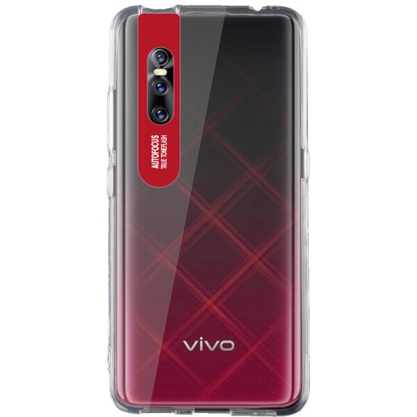 

TPU чехол Epic clear flash для Vivo V15 Pro Бесцветный / Красный