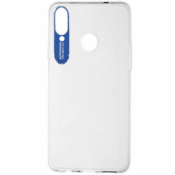 

TPU чехол Epic clear flash для Samsung Galaxy A20s Бесцветный / Синий