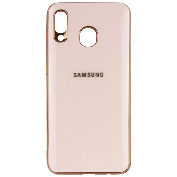 

TPU чехол GLOSSY LOGO для Samsung Galaxy A20 / A30 Розовый / Rose Gold