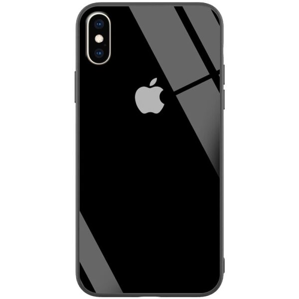 

TPU+Glass чехол GLOSSY Logo series для Apple iPhone XS Max (6.5") Черный / Black