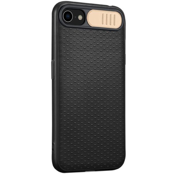 

Чехол Camshield Black TPU со шторкой защищающей камеру для Apple iPhone 7 / 8 (4.7) / SE (2020) Черный / Золотой