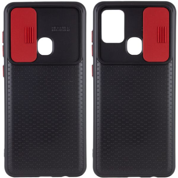 

Чехол Camshield Black TPU со шторкой защищающей камеру для Samsung Galaxy A21s Черный / Красный