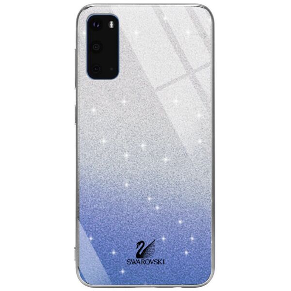 

TPU+Glass чехол Swarovski для Samsung Galaxy S20 Синий
