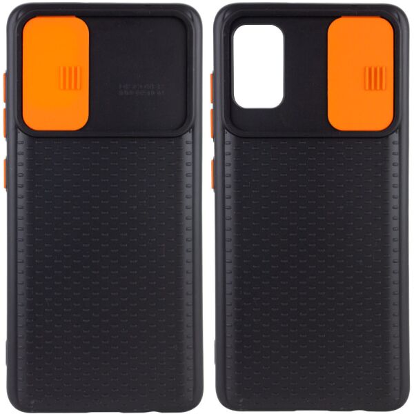 

Чехол Camshield Black TPU со шторкой защищающей камеру для Samsung Galaxy A41 Черный / Оранжевый