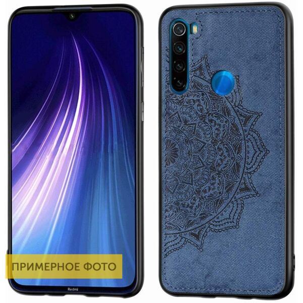 

TPU+Textile чехол Mandala с 3D тиснением для Xiaomi Redmi Note 8 Синий