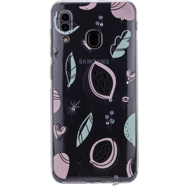 

TPU чехол Luxury Diamond full protective для Samsung Galaxy A20 / A30 Прозрачный / Экзотические фрукты