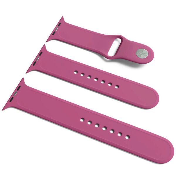 

Силиконовый ремешок для Apple Watch Sport Band 42 / 44 (S/M & M/L) 3pcs Малиновый/ Dragon Fruit