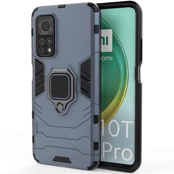 

Ударопрочный чехол Transformer Ring for Magnet для Xiaomi Mi 10T / Mi 10T Pro Серый / Metal slate
