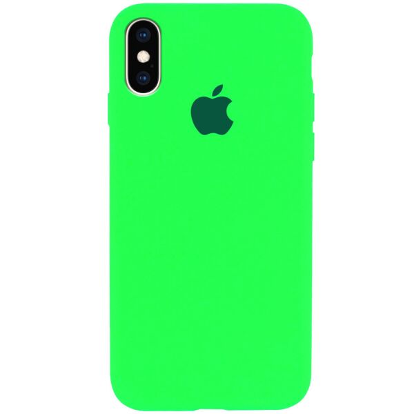 

Чехол Silicone Case Full Protective (AA) для Apple iPhone X (5.8") / XS (5.8") Салатовый / Neon green