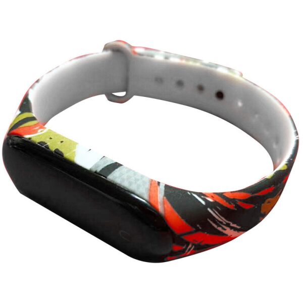 

Силиконовый ремешок с рисунком для Xiaomi Mi Band 5/6 Абстракция/Черно-красный