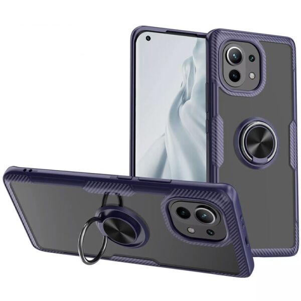 

TPU+PC чехол Deen CrystalRing for Magnet (opp) для Xiaomi Mi 11 Бесцветный / Темно-синий
