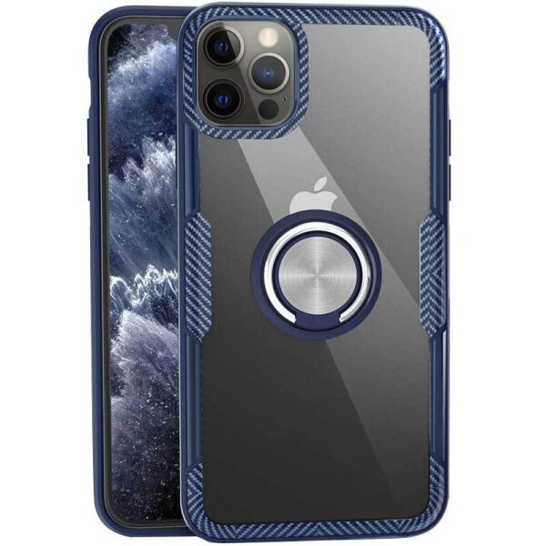 

TPU+PC чехол Deen CrystalRing for Magnet (opp) для Apple iPhone 12 Pro Max (6.7") Бесцветный / Темно-синий