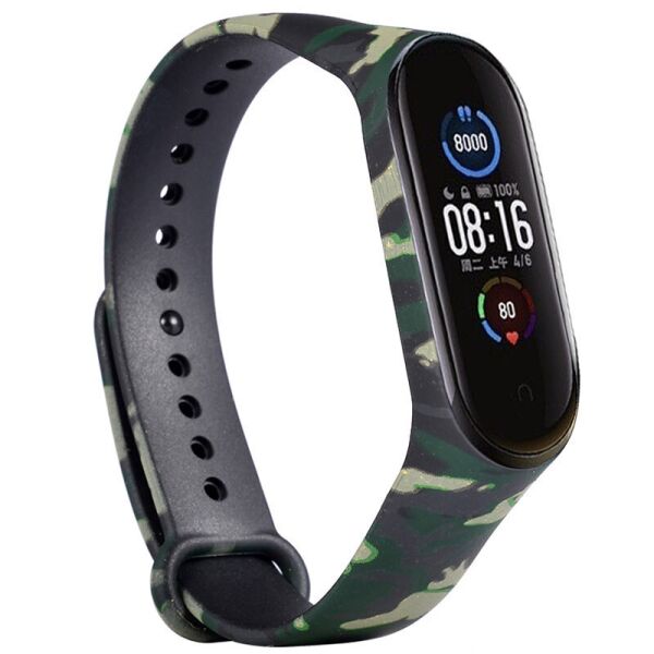 

Силиконовый ремешок с рисунком для Xiaomi Mi Band 5/6 Хаки/Зеленый