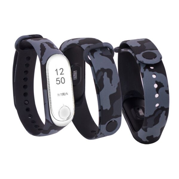 

Силиконовый ремешок с рисунком для Xiaomi Mi Band 5/6 Хаки/Серый