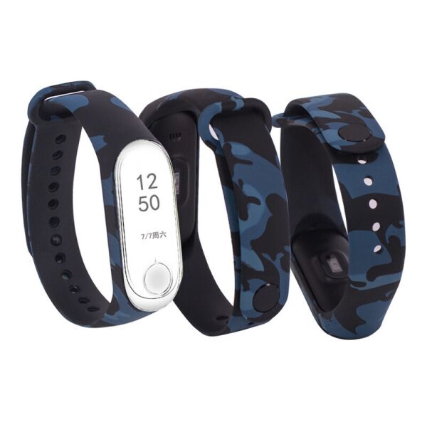 

Силиконовый ремешок с рисунком для Xiaomi Mi Band 5/6 Хаки/Синий
