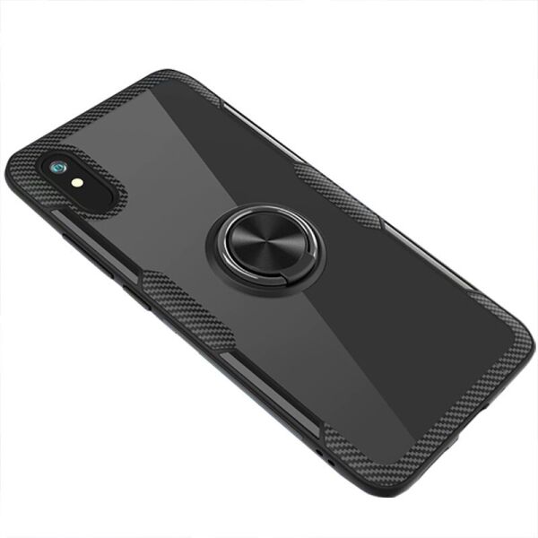 

TPU+PC чехол Deen CrystalRing for Magnet (opp) для Xiaomi Redmi 9A Бесцветный / Черный