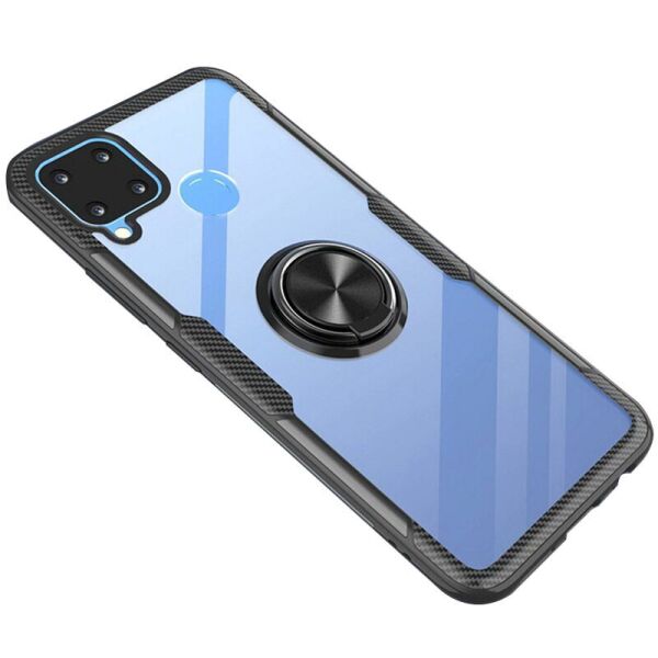 

TPU+PC чехол Deen CrystalRing for Magnet (opp) для Realme C11 Бесцветный / Черный
