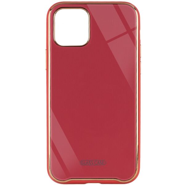 

TPU+Glass чехол Venezia для Apple iPhone 11 Pro Max (6.5") Красный / Camellia