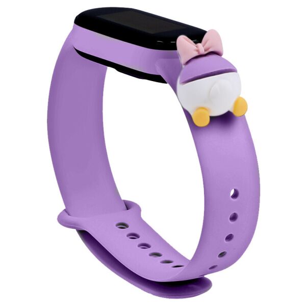 

Силиконовый ремешок Cartoon Face для Xiaomi Mi Band 5/6 Сиреневый/Поночка