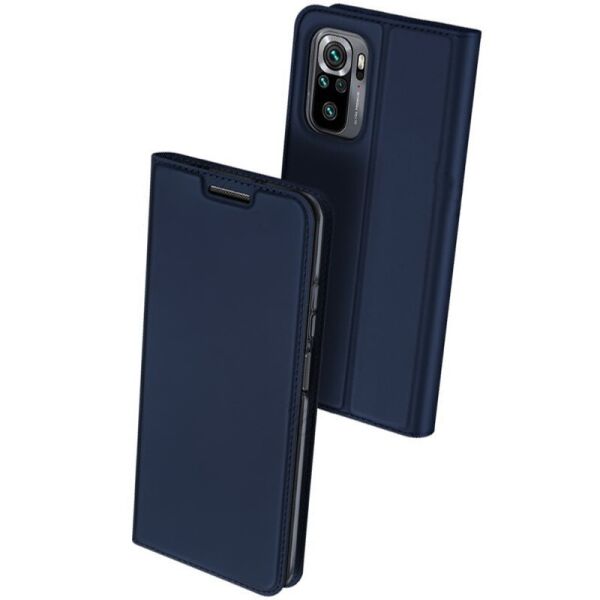 

Чехол-книжка Dux Ducis с карманом для визиток для Xiaomi Redmi Note 10 Синий