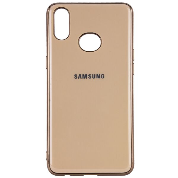 

TPU чехол GLOSSY LOGO для Samsung Galaxy A10S Золотой
