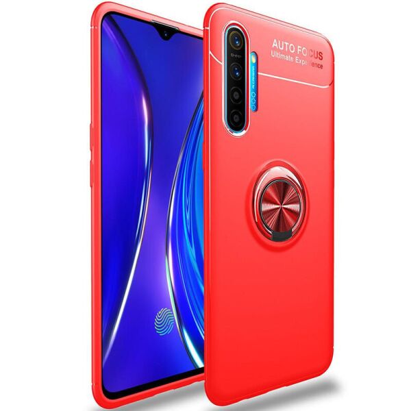 

TPU чехол Deen ColorRing под магнитный держатель (opp) для Realme XT Красный / Красный