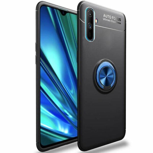 

TPU чехол Deen ColorRing под магнитный держатель (opp) для Realme C3 (dual camera) Черный / Синий