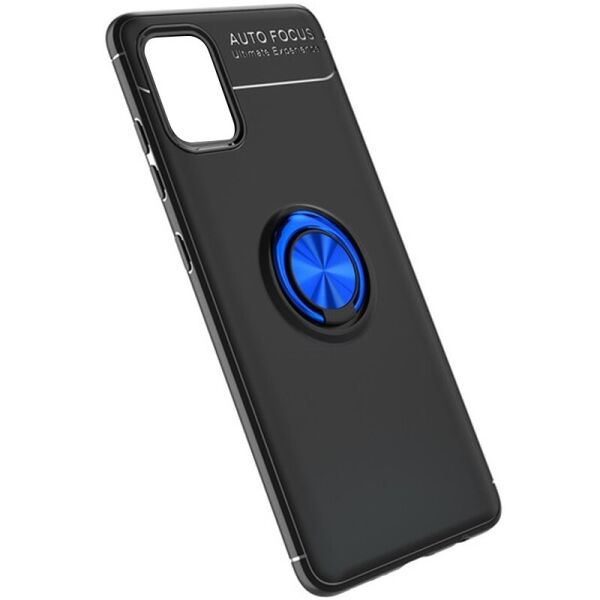 

TPU чехол Deen ColorRing под магнитный держатель (opp) для Samsung Galaxy A41 Черный / Синий