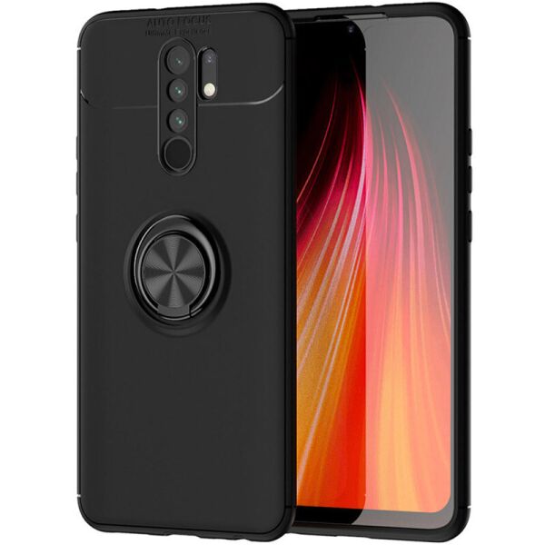 

TPU чехол Deen ColorRing под магнитный держатель (opp) для Xiaomi Redmi 9 Черный / Черный