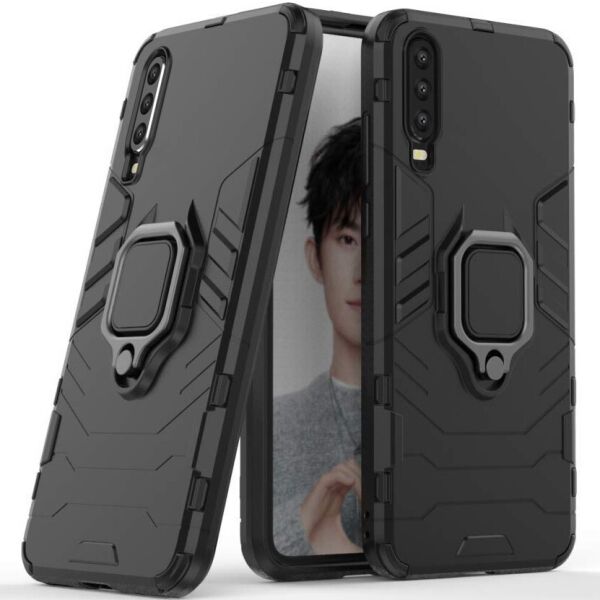 

Ударопрочный чехол Transformer Ring for Magnet для Huawei P30 Черный / Soul Black