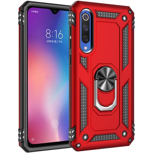 

Ударопрочный чехол Serge Ring for Magnet для Xiaomi Mi 9 SE Красный