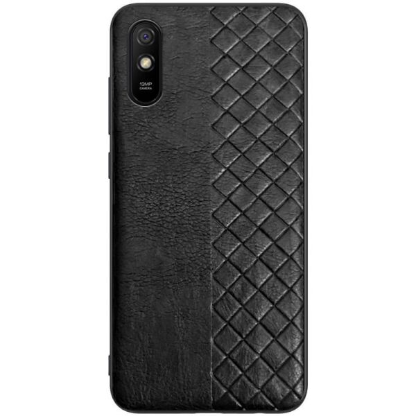 

Кожаная накладка WeaveSide (PU) для Xiaomi Redmi 9A Черный