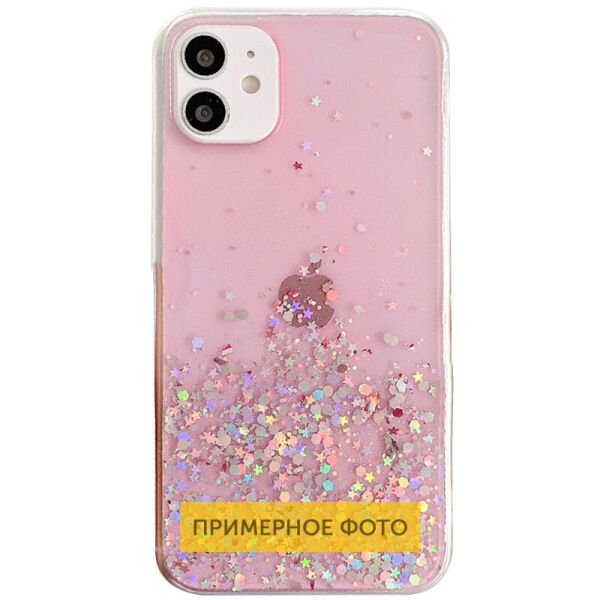 

TPU чехол Star Glitter для Samsung Galaxy A02s Прозрачный / Розовый