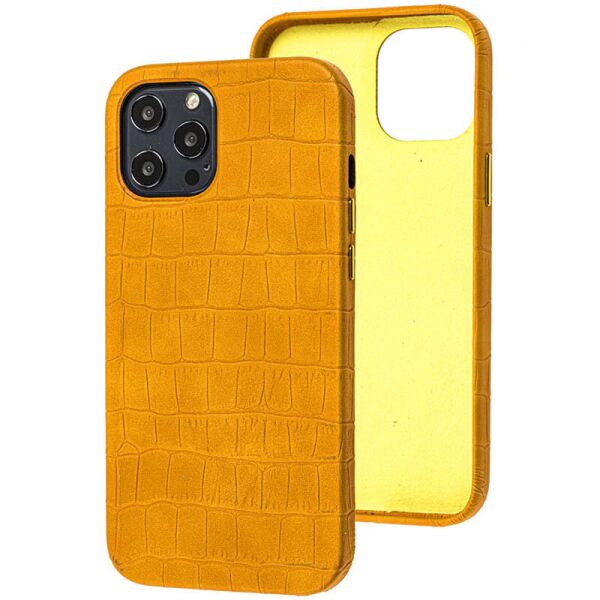 

Кожаный чехол Croco Leather для Apple iPhone 12 Pro Max (6.7") Yellow