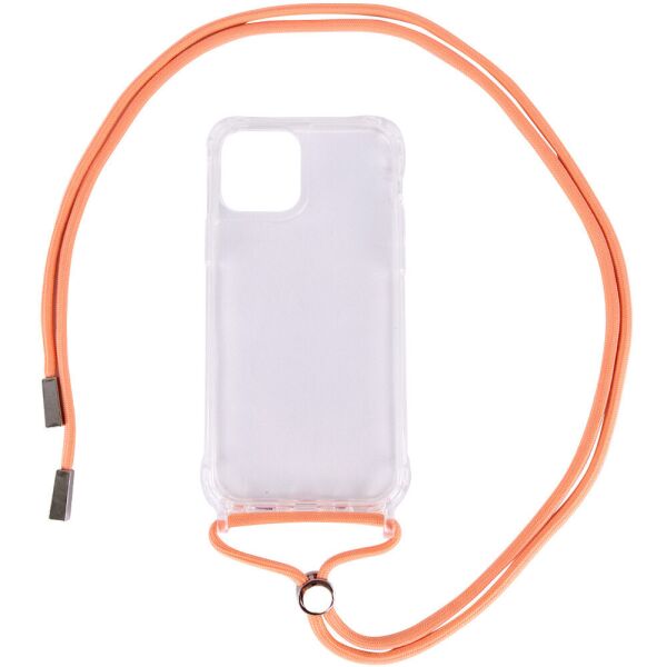 

Чехол TPU Crossbody Transparent для Apple iPhone 12 Pro / 12 (6.1") Персиковый